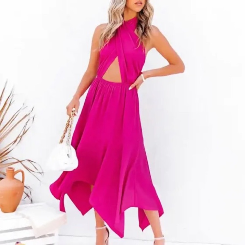 Vici Halter Cutout Midi Dress